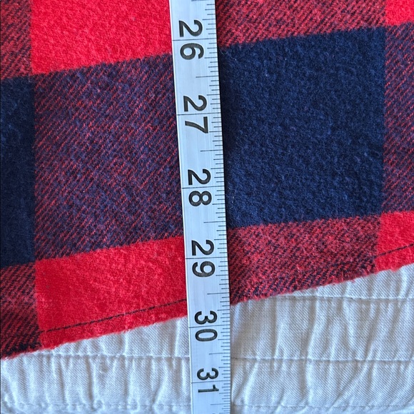 NWT Aerie lumberjane red navy western buffalo check cotton oversized shirt L - Picture 10 of 11